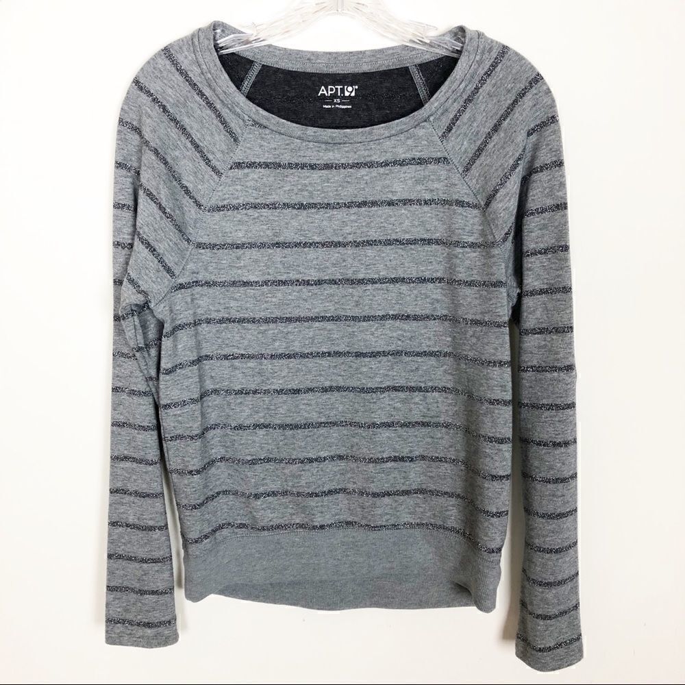 Apt. 9 Glitter Striped Long Sleeve Tee - Size XS